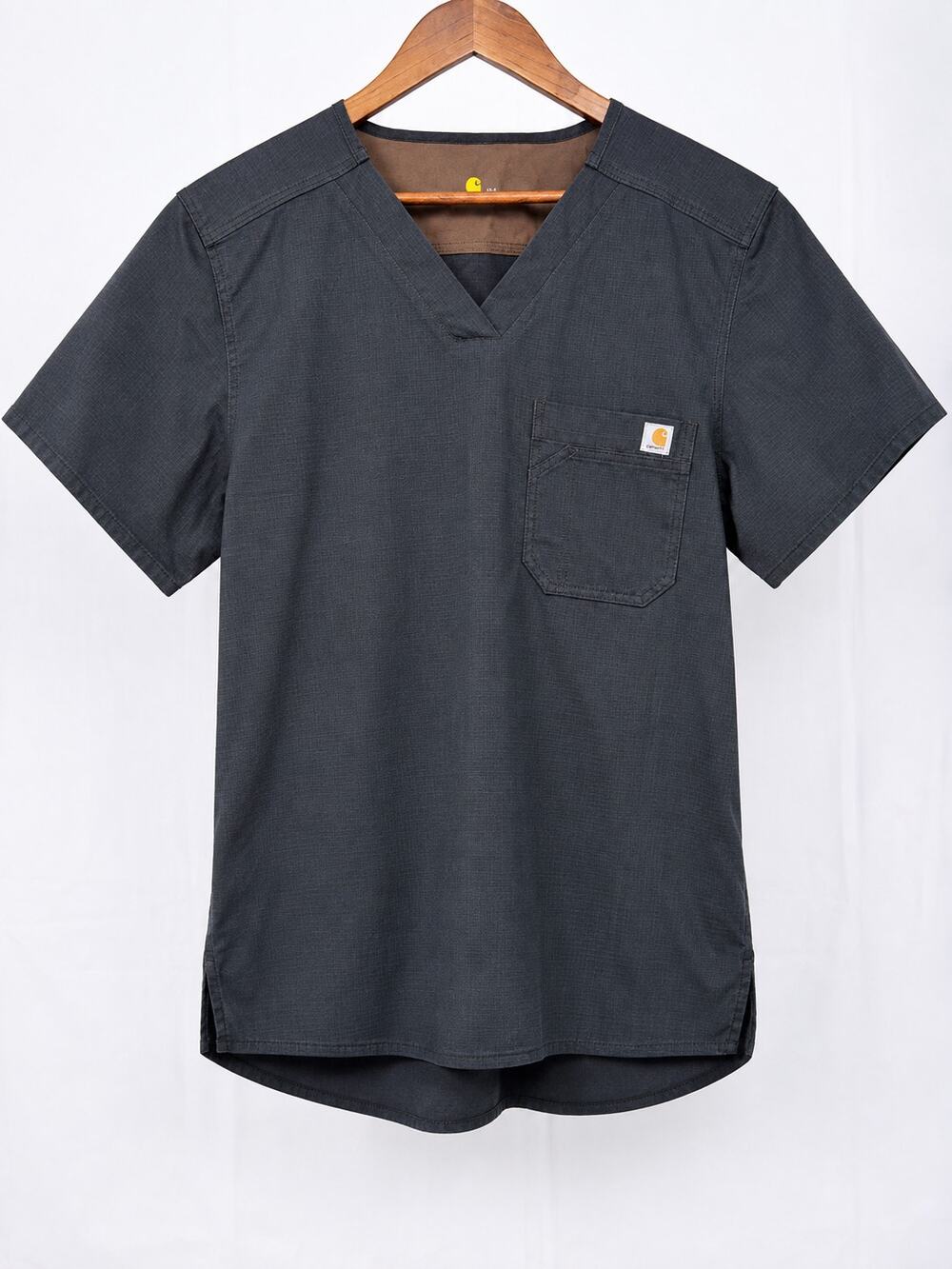 Carhartt Force Men's M Black Ripstop V-Neck Scrub Top Utility Pocket C15108